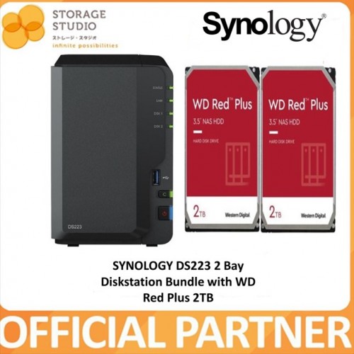 SYNOLOGY 2-Bay Diskstation DS223 Bundle with WD Red Plus 2 x 2TB